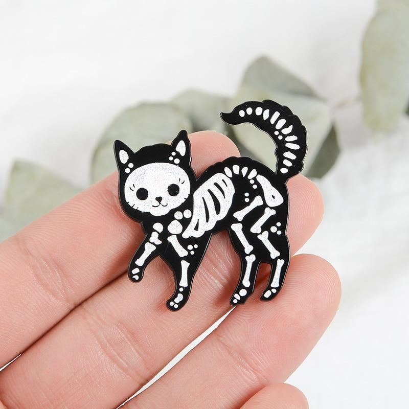 schedel skelet kat pin
