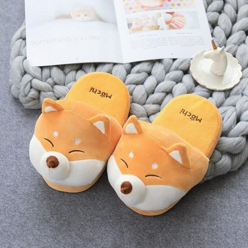 shiba inu en husky pluche pantoffels voor binnenshuis