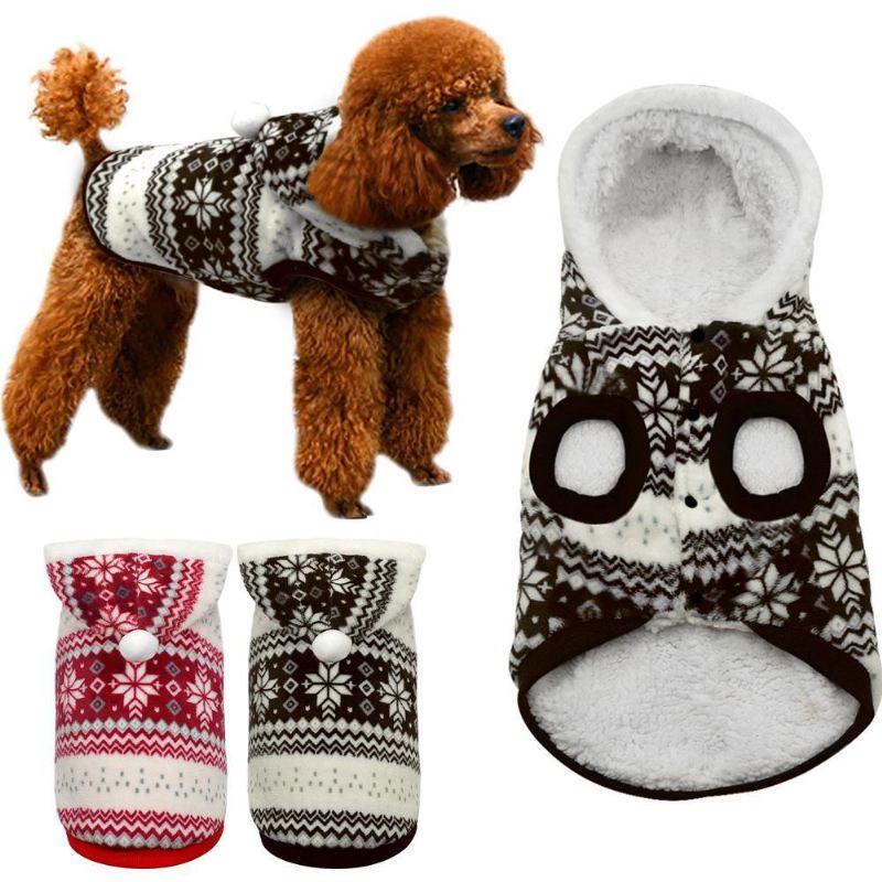 sneeuwvlok print kerst hond trui hoodie jas