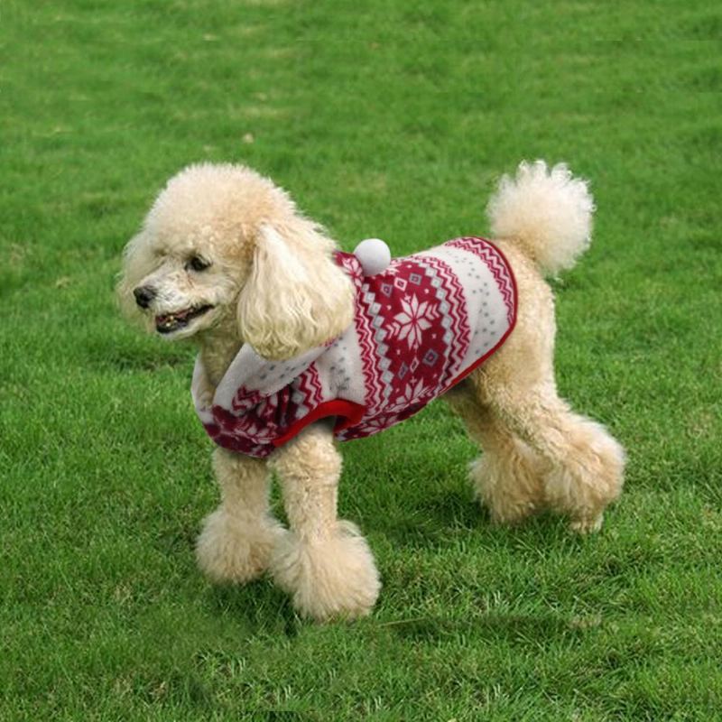sneeuwvlok print kerst hond trui hoodie jas