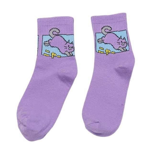 sokken met kattenprint