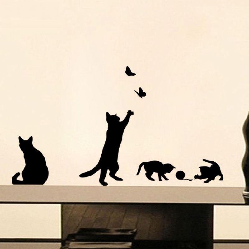 spelende katten wanddecoratie