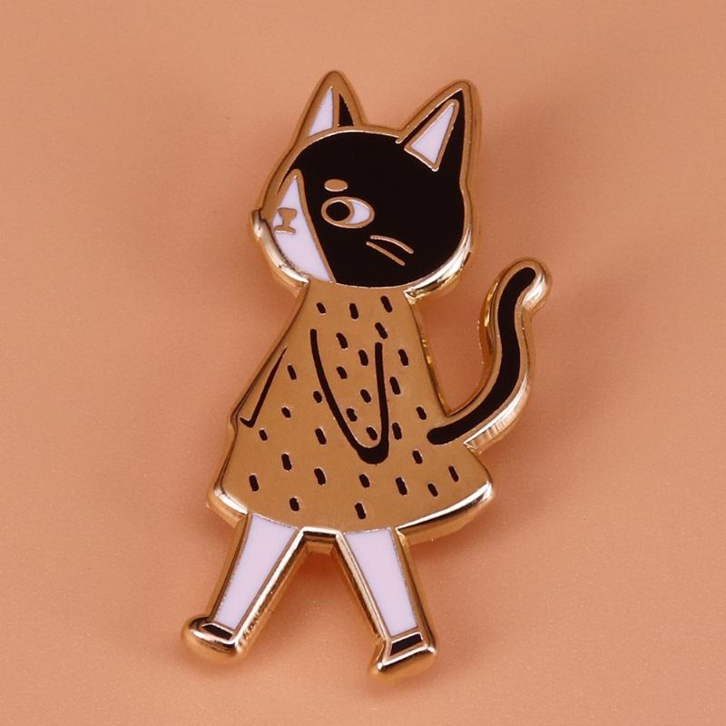 wandelende kat broche