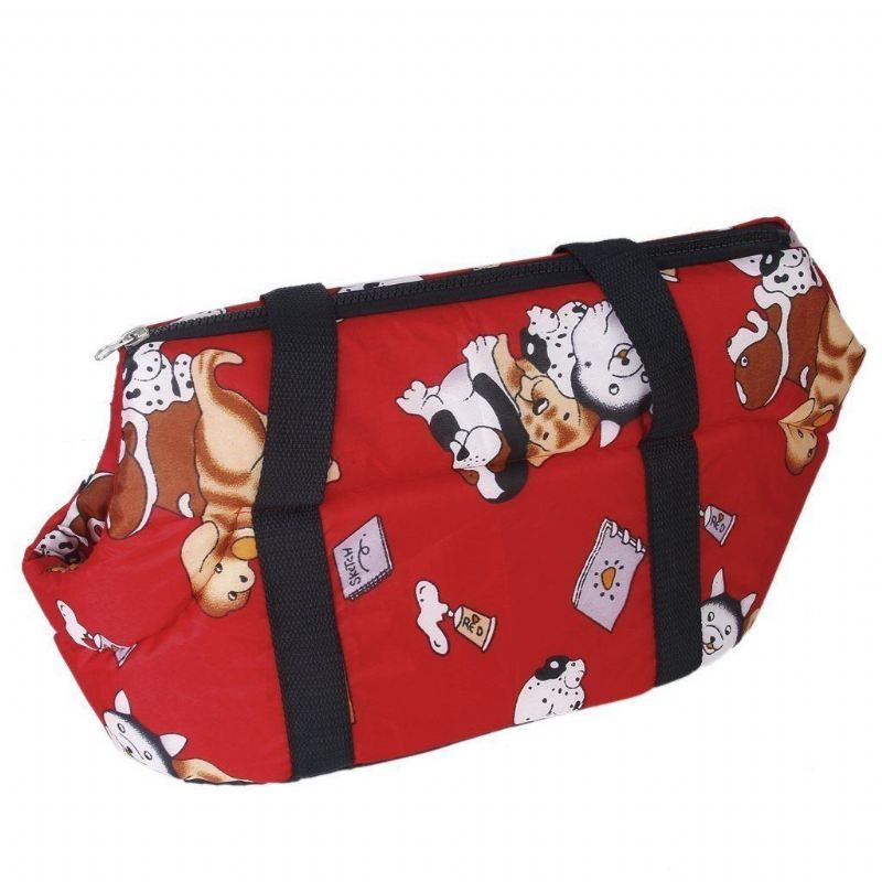 warme rode zachte reistas schoudertas voor kleine hond en kat