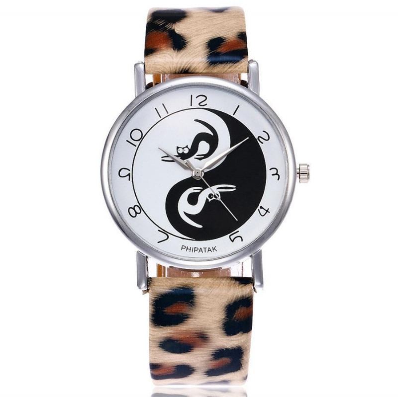 yin yang kat design polshorloge