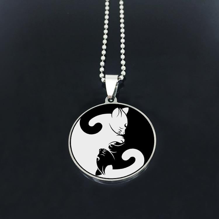 yin yang kat ketting