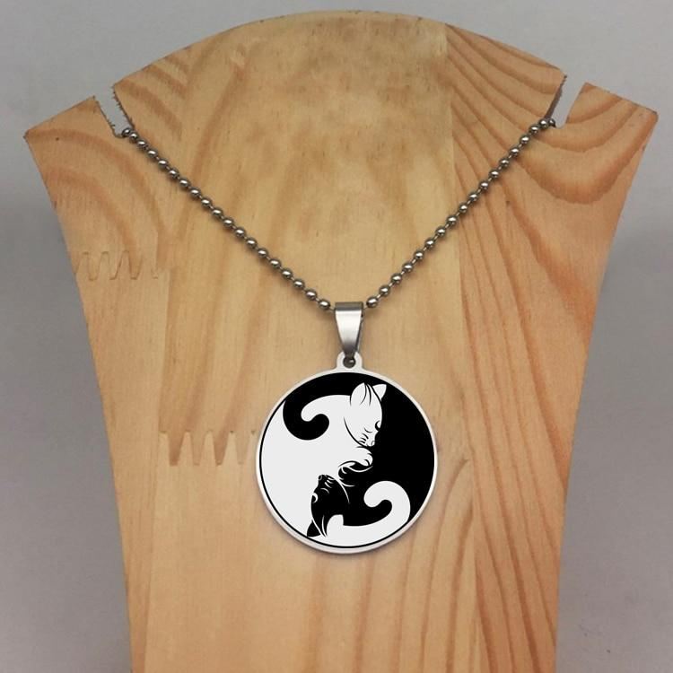 yin yang kat ketting