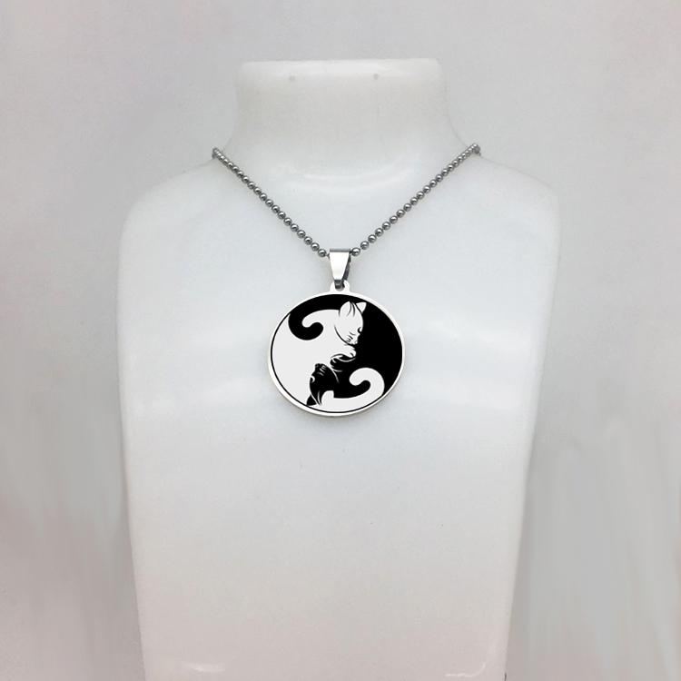 yin yang kat ketting